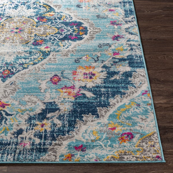 Runder Vintage-Orientalischer Teppich Mehrfarbig/Blau ∅ 160 cm ROMY