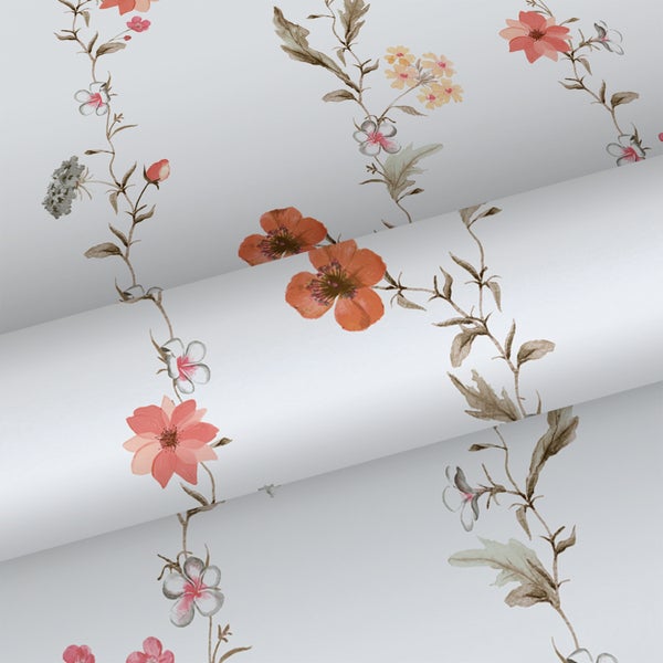 Sanders und Sanders Tapete Blumen Orange und Weiß - 53 cm x 10 m - 640173