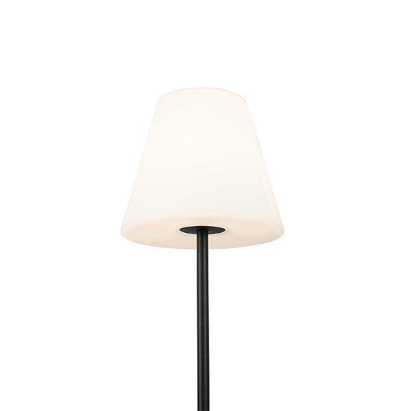 Außen Stehlampe schwarz mit weißem Schirm 35 cm IP65 - Virginia