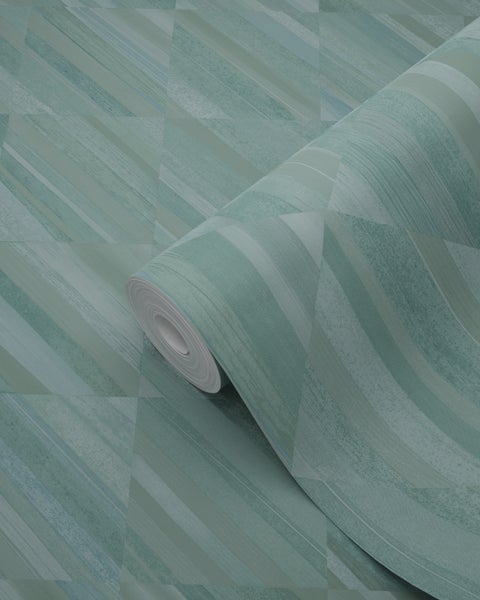 Origin Wallcoverings Tapete 3D Holzoptik Blaugrün - 50 x 900 cm - 347869