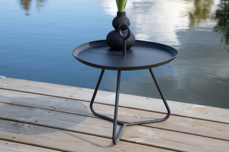 Pamplona Gartentisch Beistelltisch Ø40 schwarz. 40 X 40 X 42 cm