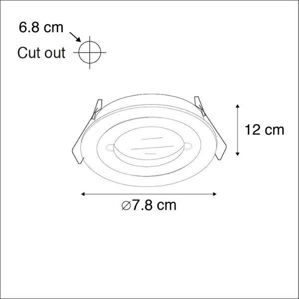 Smart Einbaustrahler Stahl rund IP44 inkl. Wifi GU10 - Xena