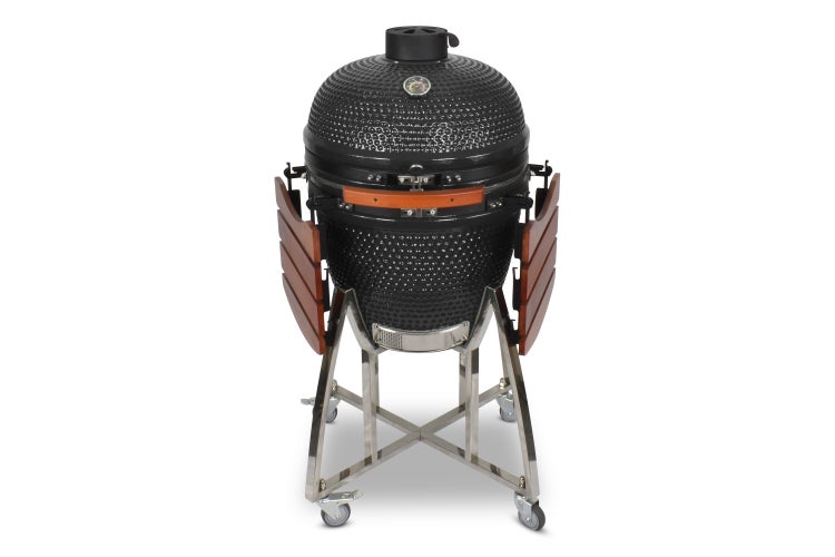 Kamado CL-21 Profi Keramik Grill Schwarz, Grilldurchmesser 55cm, Grillrostdurchmesser 46cm, BBQ Grillei Holzkohlegrill Grill Keramikgrill