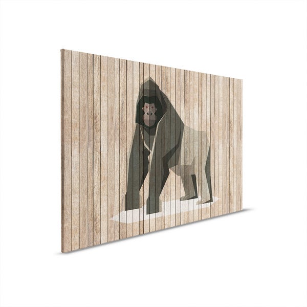 Wandbild mit Gorilla Motiv auf Holz