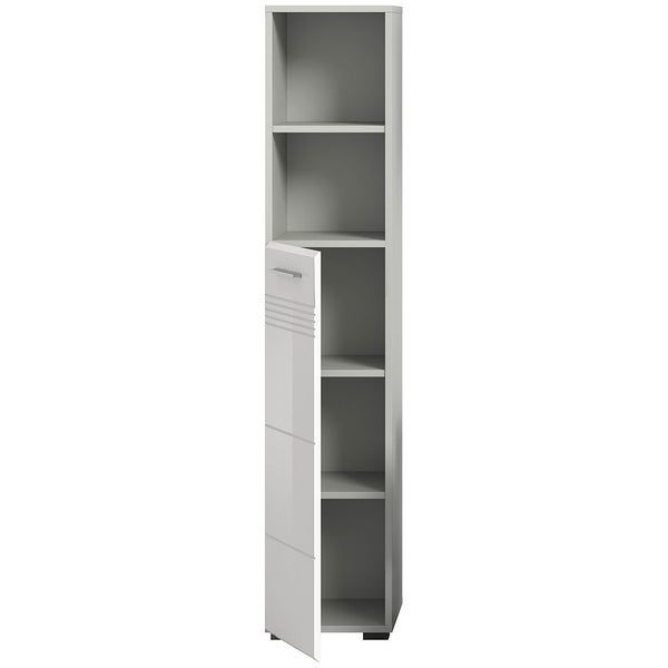 Copa Hochschrank Bad 1 Tür 2 Fächer weiß Hochglanz. 30 X 30 X 150 cm