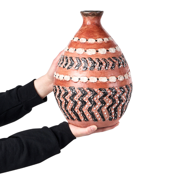 Dekovase KUMU Keramik 36 cm Braun