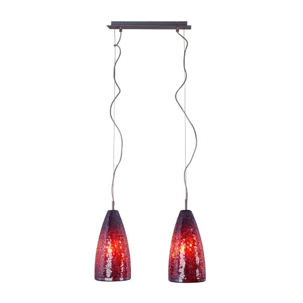Pendelleuchte mit zwei Lampen aus Glas