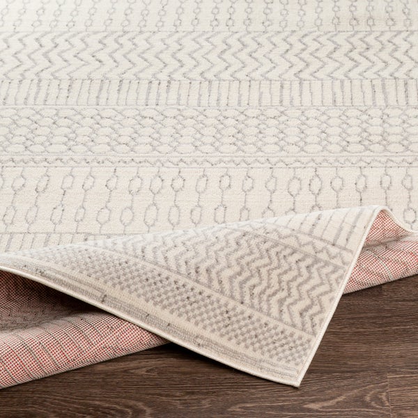 Skandinavischer Boho Teppich Weiß/Grau 152x213 cm BIANCA