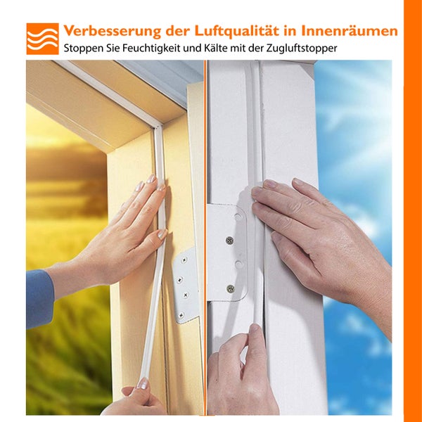 Simple Fix Zugband - Zugluftstopper für Türen - 24 Meter - D-Profil - Türdichtung - Zugstopper Haustür und Fenste - Tür Dichtungsband Selbstklebend und Isolierend - Weiß