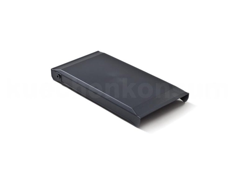 Schwarze Abdeckung aus Kunststoff für Möbel oder Elektrogeräte.