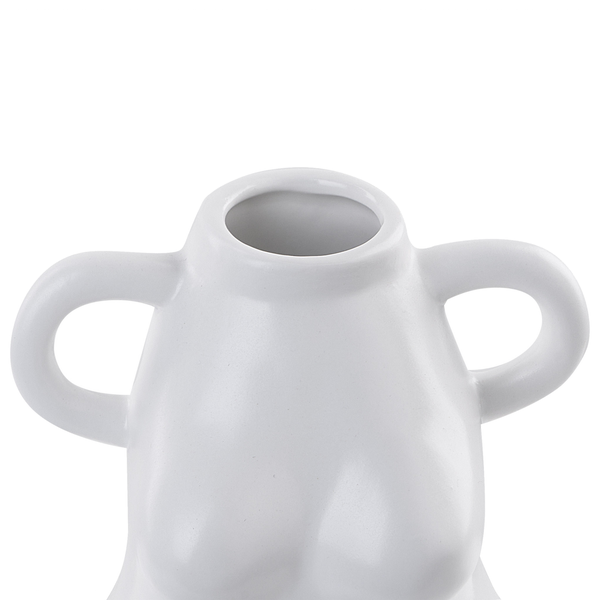 Blumenvase AIGIO Keramik 25 cm Weiß