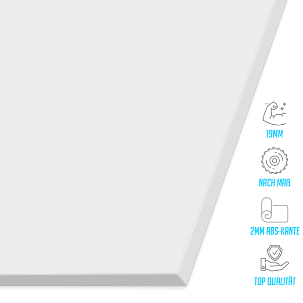 19 mm Arbeitsplatte mit 2 mm ABS Kante und Top Qualität