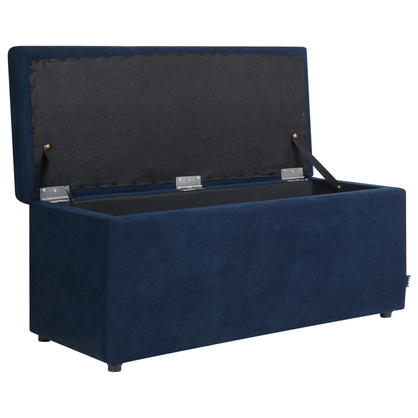 Aufbewahrungshocker OREM Stoff Marineblau