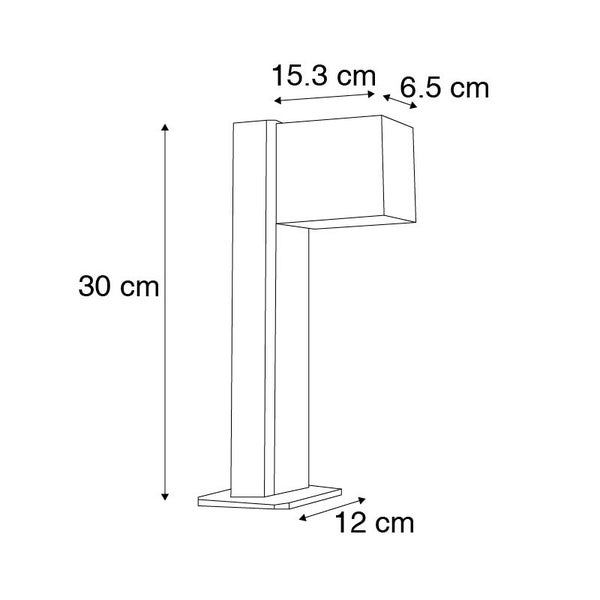 Industrielle stehende Außenleuchte Anthrazit 30 cm IP44 - Baleno