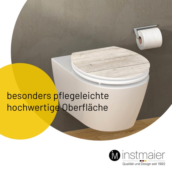 instmaier WC Sitz, nachhaltiges Holz, Motiv Birkenholz, oval