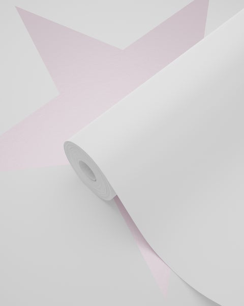 Origin Wallcoverings Tapete großer Stern Puderrosa und Weiß - 53 cm x 10.05 m - 347505