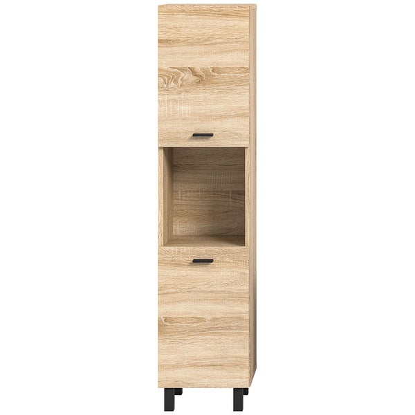 Boston Hochschrank Bad 2 Türen 1 Fach Eiche Dekor. 30 X 29 X 125 cm