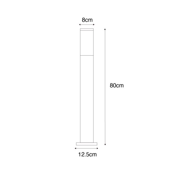 Moderner Außenlaternenpfahl dunkelgrau mit Rauch 80 cm - Malios