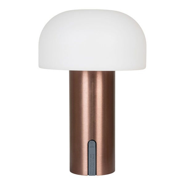 Soham Outdoor Lampe LED wiederaufladbar weiß, Kupfer Dekor. 15 X 15 X 22 cm