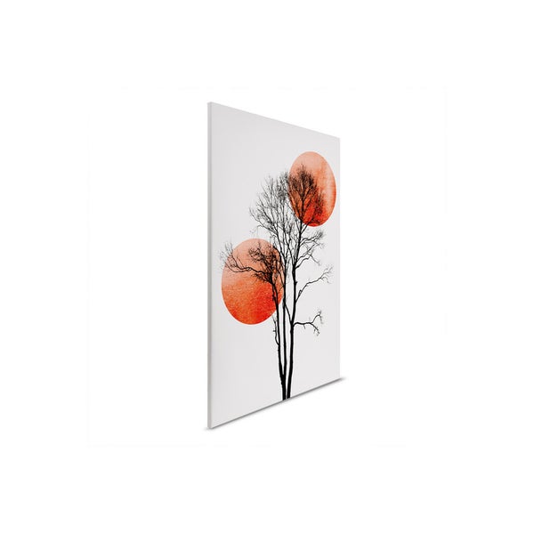 Wandbild mit Baum-Motiv und Kreisen