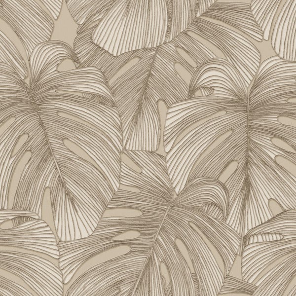 Origin Wallcoverings Tapete 3D Muster Blätter Sandbeige - 50 x 900 cm - 347917