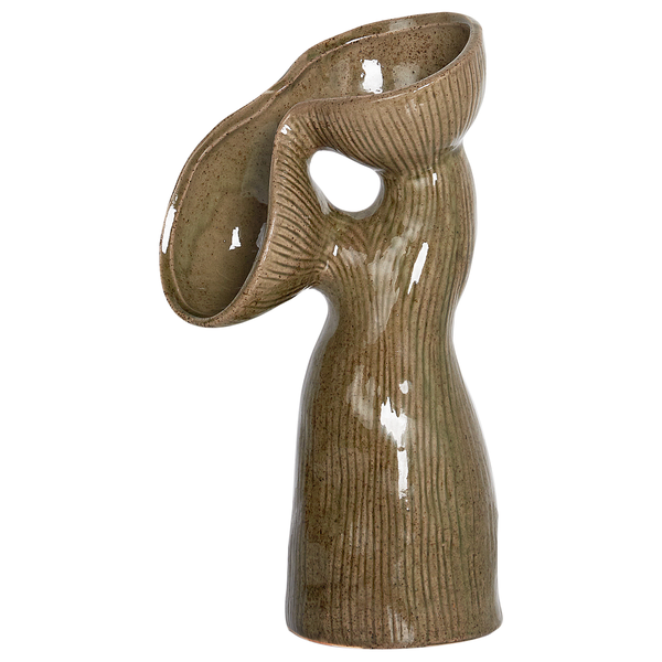 Blumenvase CALAMUS Steinzeug 28 cm Grün