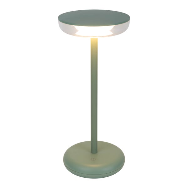 Akku-Tischleuchte PASI für Außen und Innen, aus Metall und Kunststoff in Mint, dimmbar, mit Touch- und Memory-Funktion, ca. 26 cm hoch
