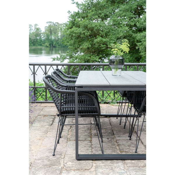 Denver Gartentisch 210 x 100 cm grau, schwarz. 210 X 100 X 75 cm