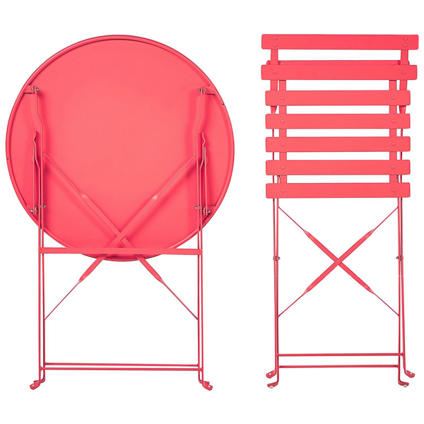 Bistro Set klappbar FIORI Metall Rot