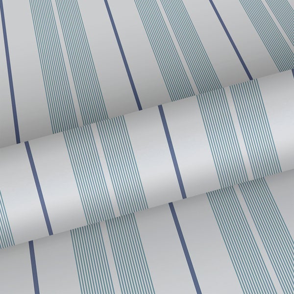 Sanders und Sanders Tapete Streifen Hellblau und Grau - 53 cm x 10.05 m - 640697