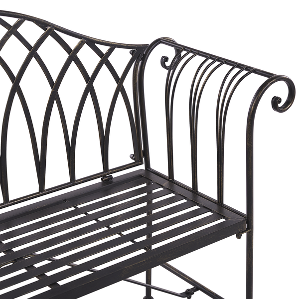 Gartenbank MILAZZO 130 cm Metall Schwarz