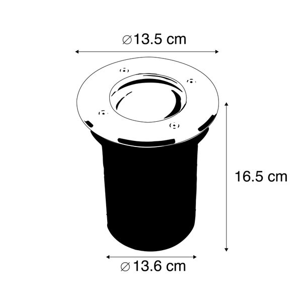 Moderner Bodenstrahler Stahl 13,5 cm IP67 - Basic Round