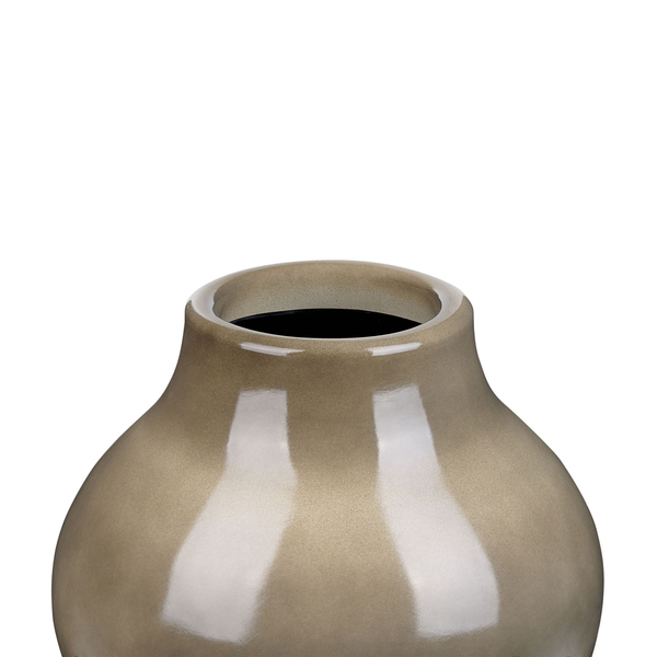 Detailansicht einer bauchigen Keramikvase mit glänzender Oberfläche