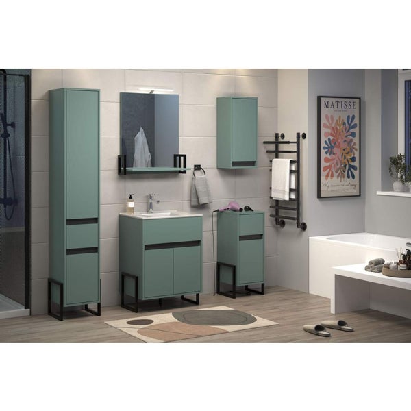Matix Bad Spiegel mit Ablage blau, grau. 64 X 24 X 74 cm
