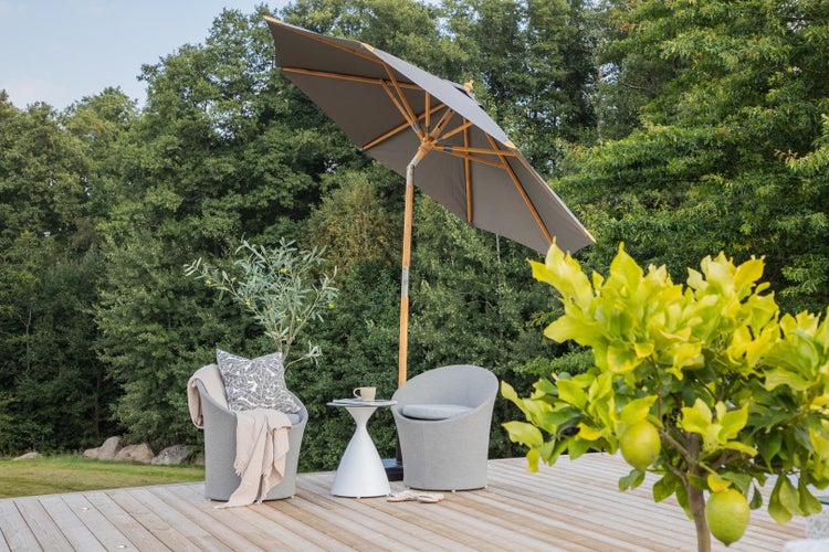 Cerox Sonnenschirm Kippfunktion grau. 270 X 270 X 250 cm