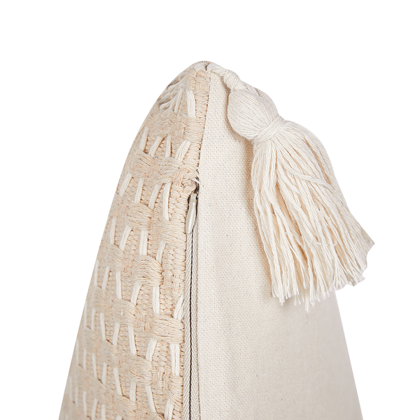 Dekokissen 2er Set HAKONE 42 x 42 cm Hellbeige Geometrisches Muster