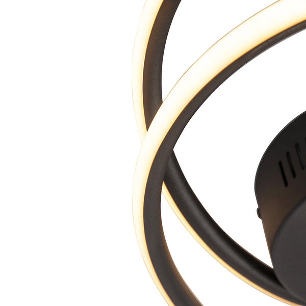 Design Deckenleuchte schwarz inkl. LED 3 Stufen dimmbar - Rowan