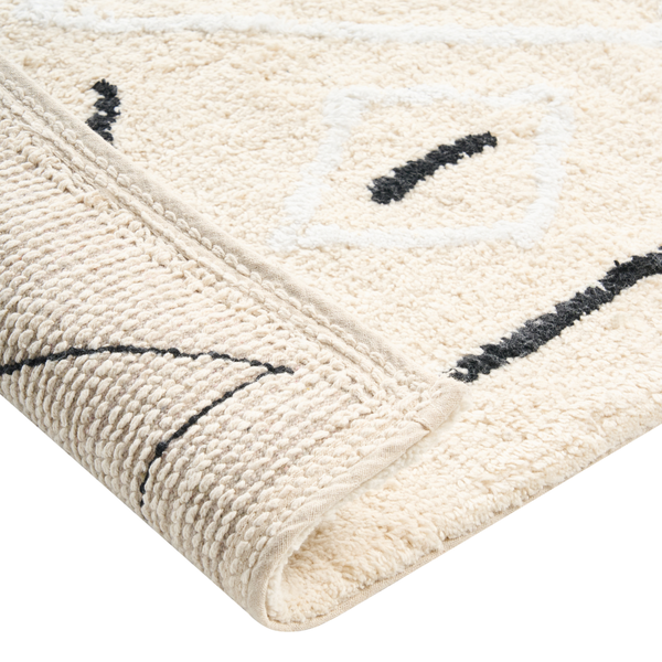 Hochflor Badteppich mit geometrischen Mustern