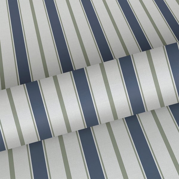 Sanders und Sanders Tapete Streifen Dunkelblau und Grau - 53 cm x 10.05 m - 640698