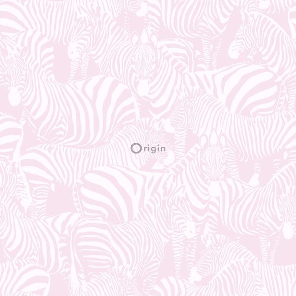 Origin Wallcoverings Tapete Zebras Hellrosa - 53 cm x 10.05 m - 346835