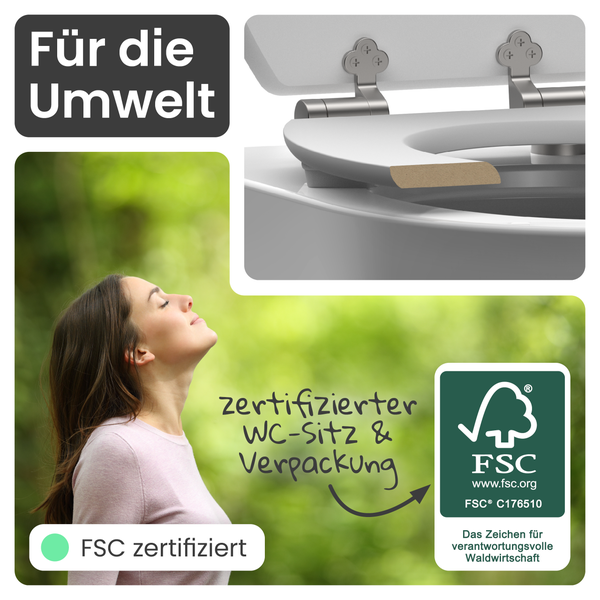 Umweltfreundlicher WC-Sitz mit FSC Zertifikat