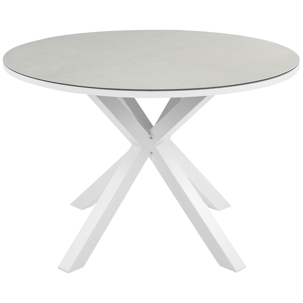 Gartenmöbel Set 4-Sitzer MALETTO/GROSSETO Metall Marmor Optik Grau / Beige