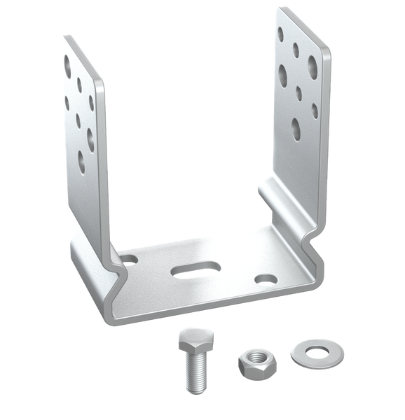 MAXERIO® 4er Set 12 cm Pfostenträger U-Winkel für Schraubfundament Bodenhülse Erdanker Erdschraube Erdschraubenfundament Bodenanker Schraubanker Fundament für Spielturm Zaun Pfosten Pavillon Schaukel