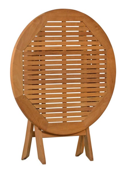 Teak Sitzgruppen Set 4 Klappstühle und 1 Klapptisch rund 90 cm premium