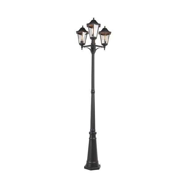 Smarte Outdoor-Laterne schwarz 3-flammig inkl. WLAN ST64 - New Orleans