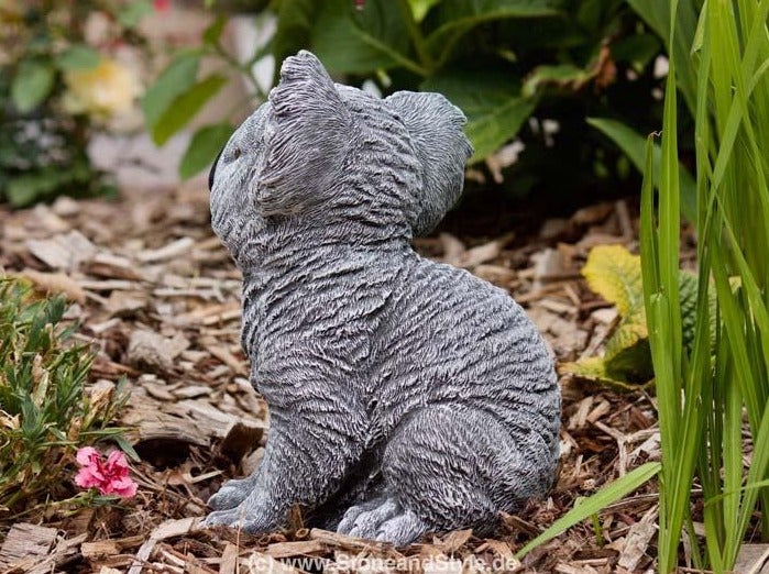 Steinfigur Koalabär für den Garten aus witterungsbeständigem Steinguss in detaillierter Optik