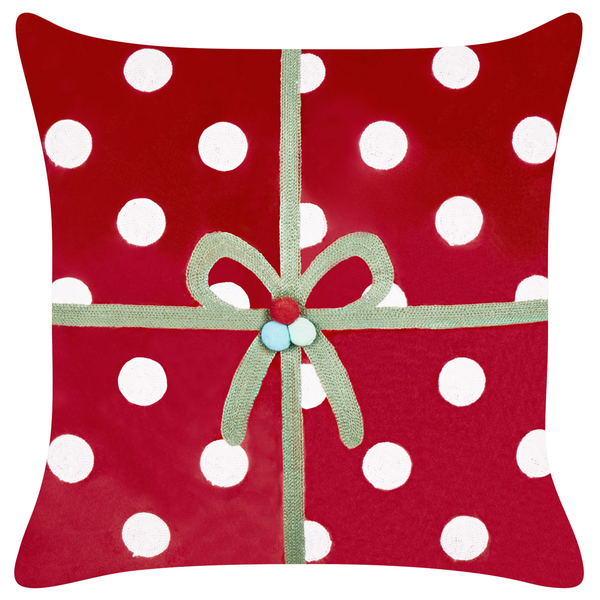 Dekokissen 2er Set GUMDROP Samtstoff 45 x 45 cm Rot Weihnachtsmotiv