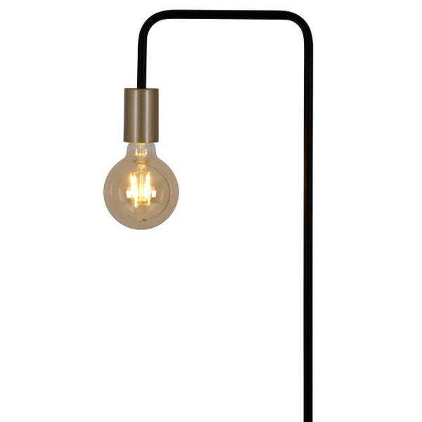 Stehleuchte mit Metallsockel und Glühbirne