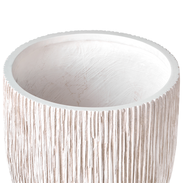 Runder Pflanzkübel mit vertikalem Rillenmuster