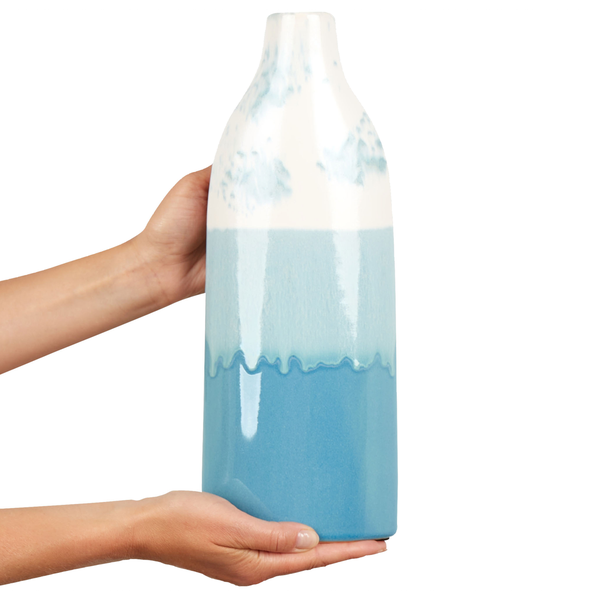 Blumenvase CALLIPOLIS Steinzeug 35 cm Blau